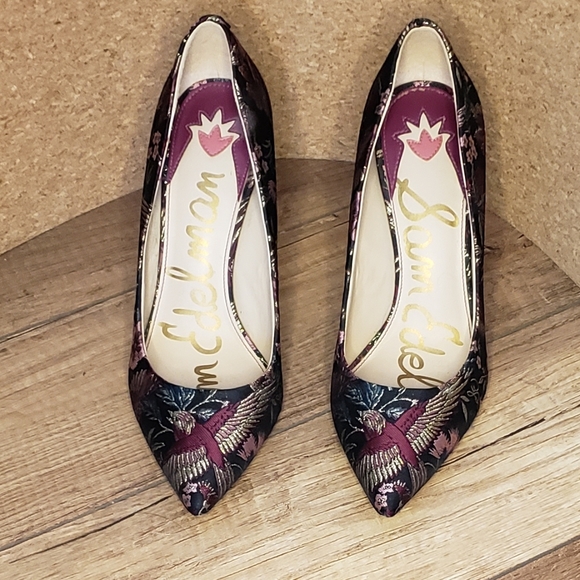 Sam Edelman Embroidered Stilettos 36 - Picture 2 of 4